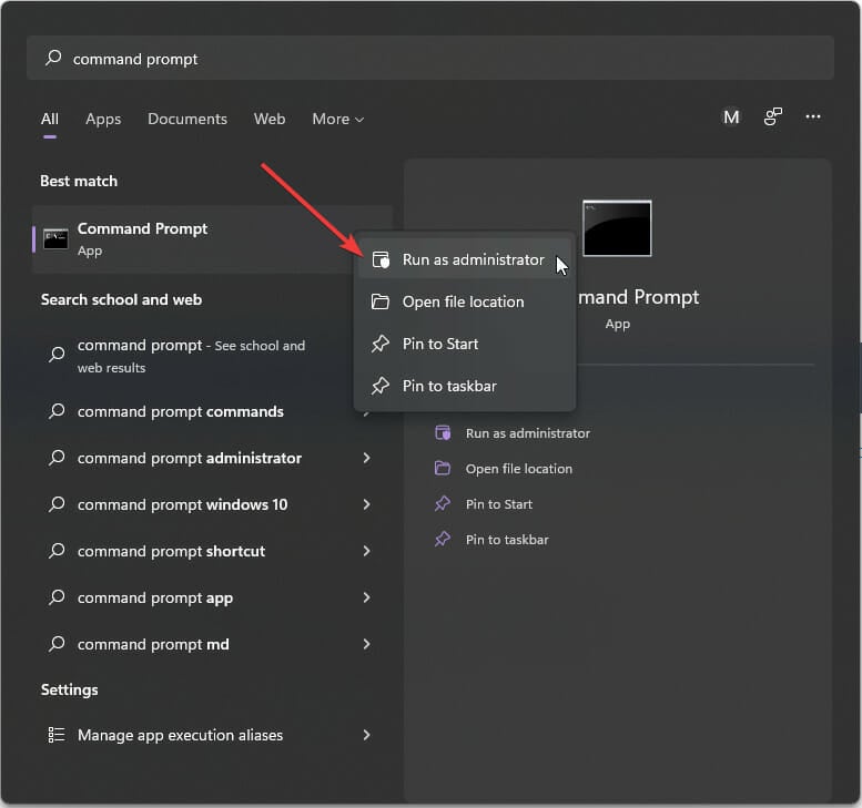 Right-click and select run as administrator.