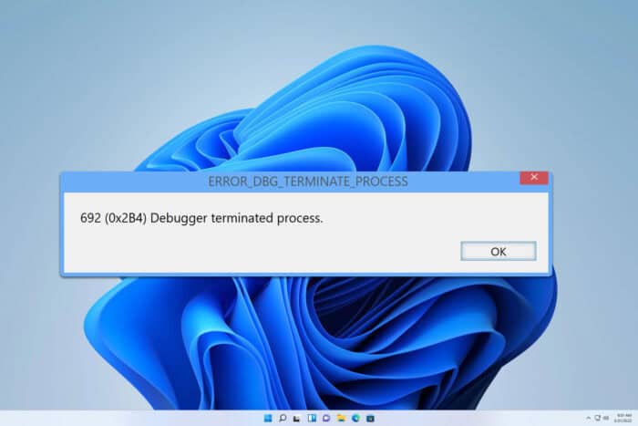 Исправление ERROR_DBG_TERMINATE_PROCESS