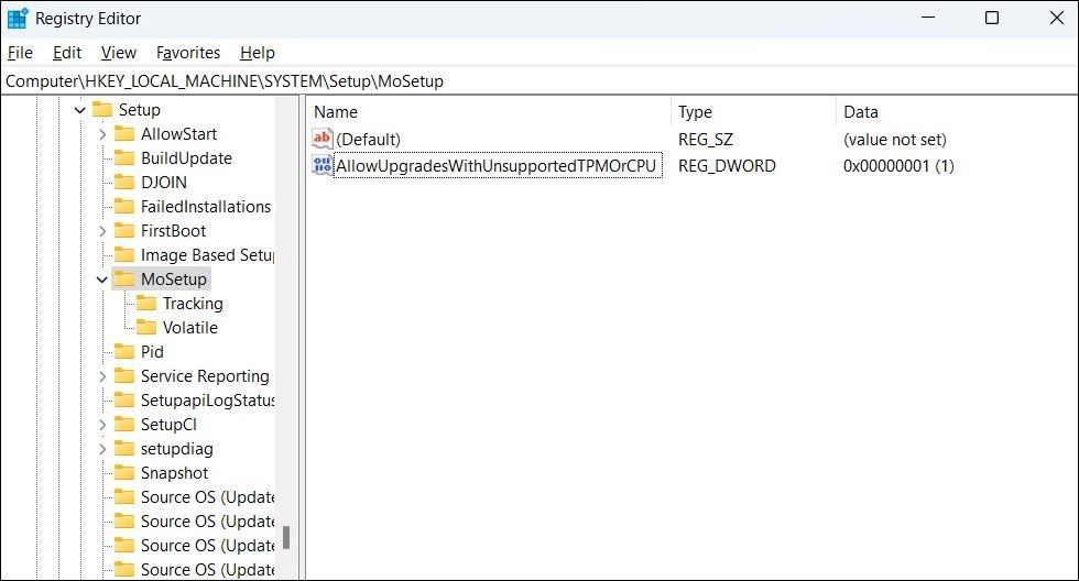 Выбранный параметр DWORD в редакторе реестра