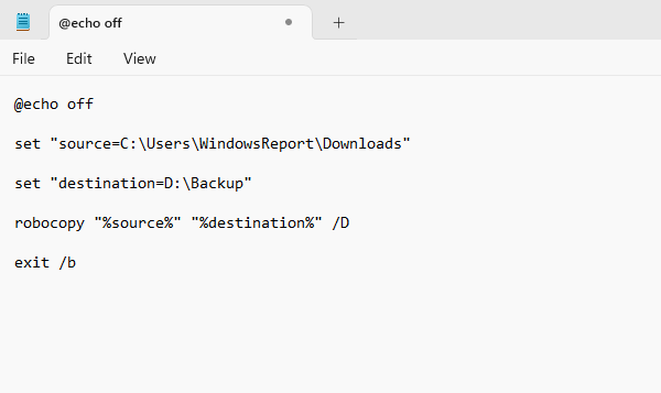 Скрипт .bat с командами robocopy