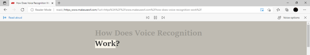 Панель управления воспроизведением Read Aloud