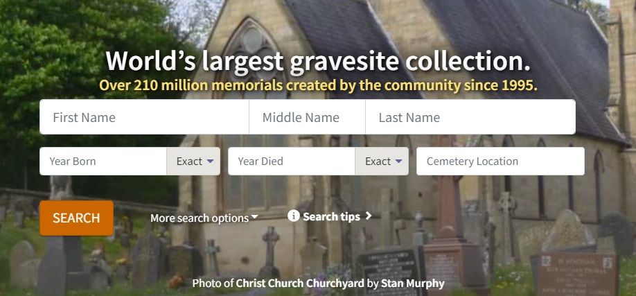 Мемориал на Find a Grave с фотографией могилы