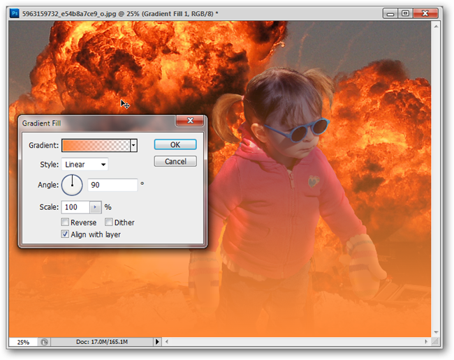 Использование градиента для сцепления цветовой гаммы кадра