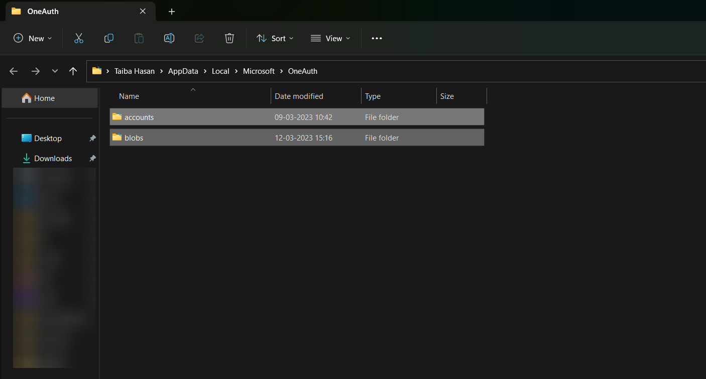 Выделенные папки кеша OneAuth