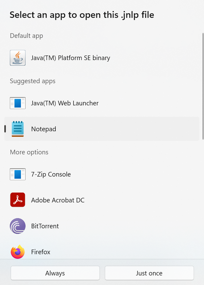 Изображение: выбор текстового редактора Notepad++
