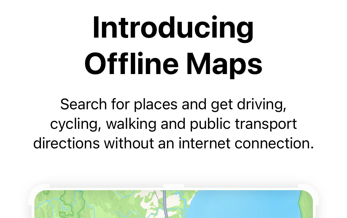 Экран Apple Maps iOS 17 с предложением сохранить карты для офлайн‑доступа