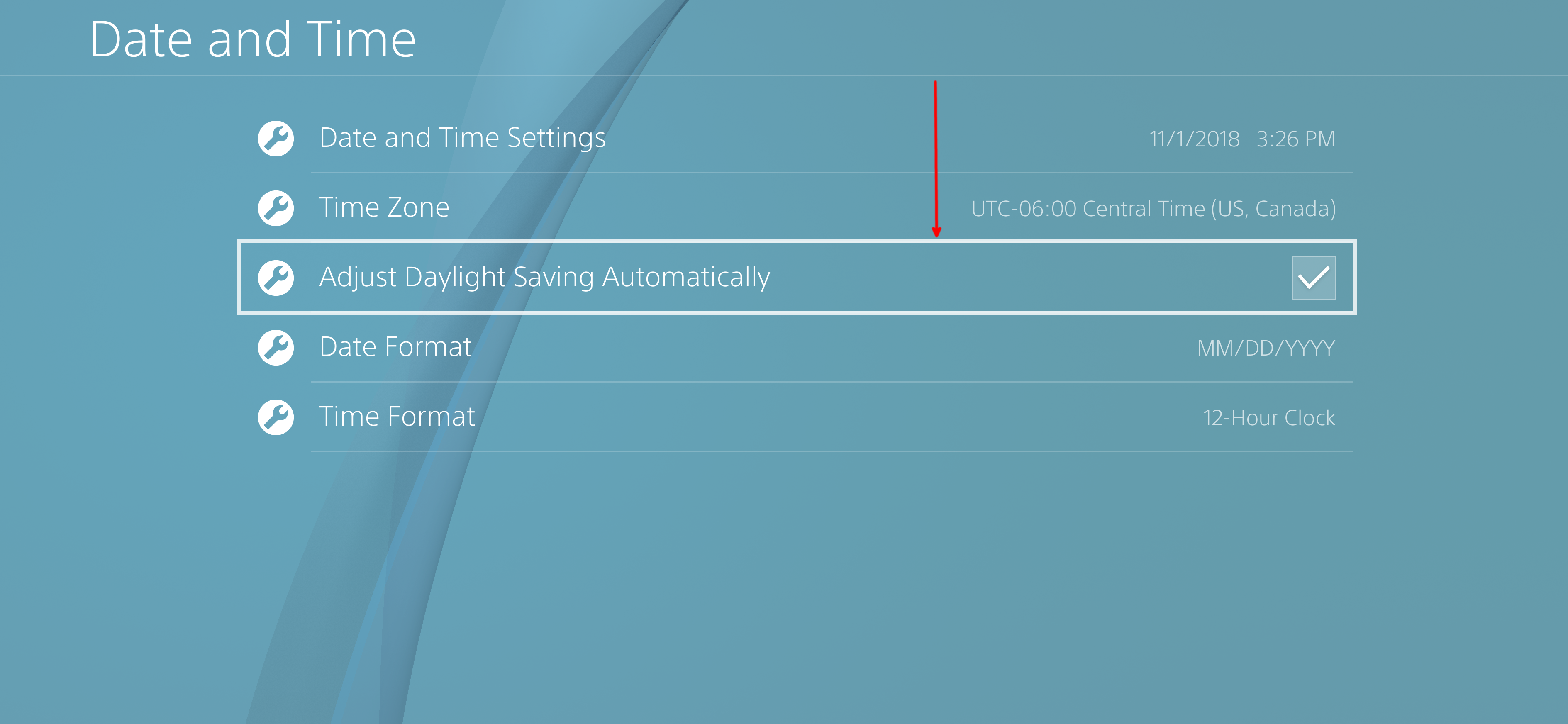 Опция автоматического перехода на PS4