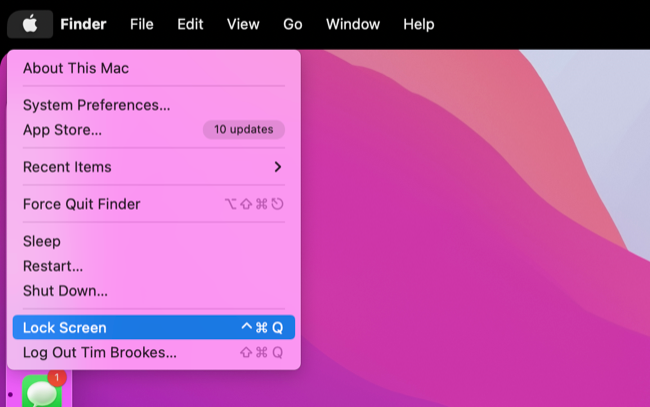 Заблокируйте Mac для чистки