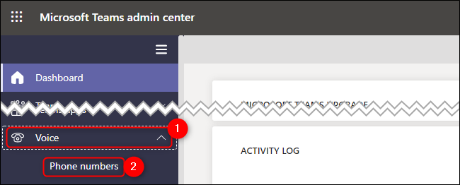Microsoft Teams Admin Center — раздел Voice и номера телефонов