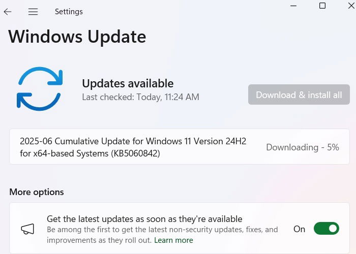 KB5060842 — иллюстрация обновления