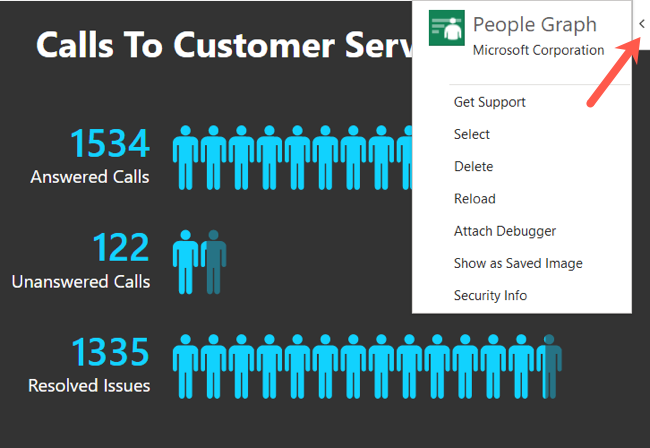 Меню дополнительных действий для People Graph