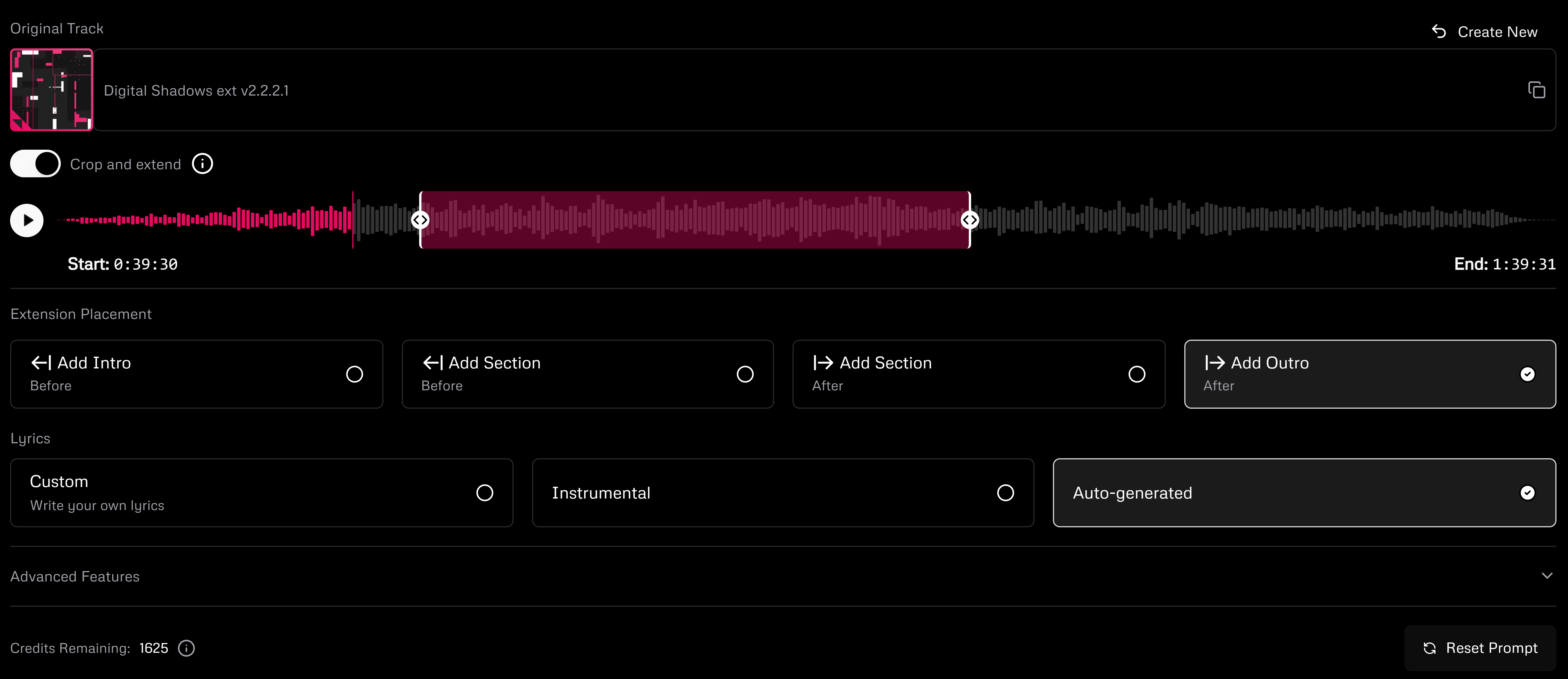 Обзор расширения трека Udio