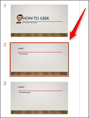 Выбранный слайд в PowerPoint