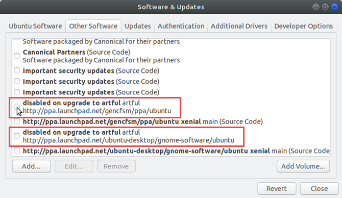 Отключённые сторонние источники