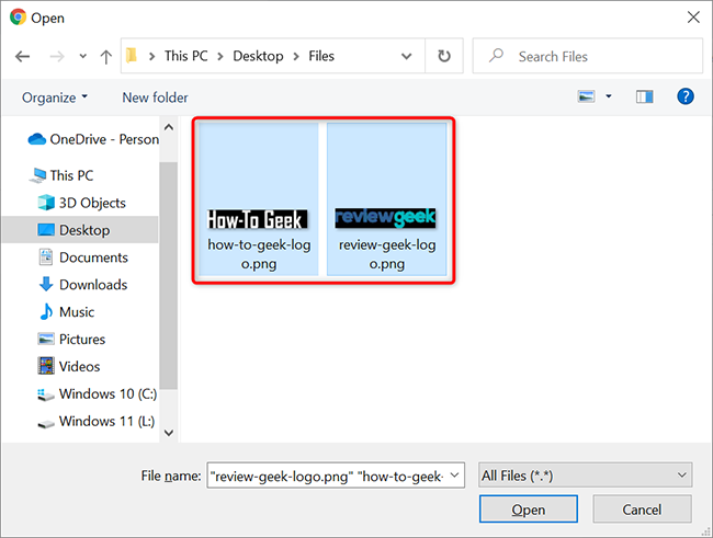 Выберите файлы для загрузки в Google Drive.