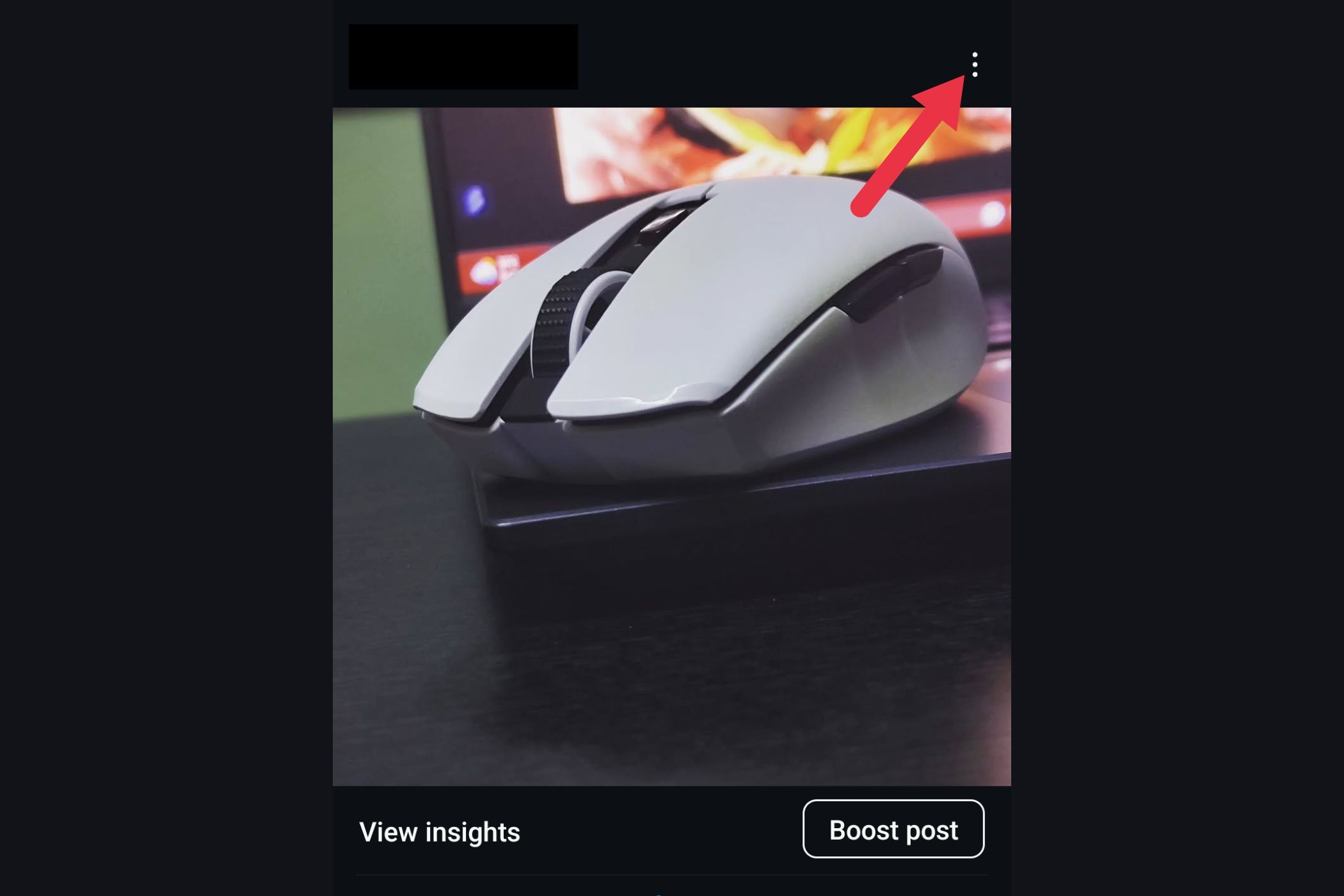 An image showing the three dot menu