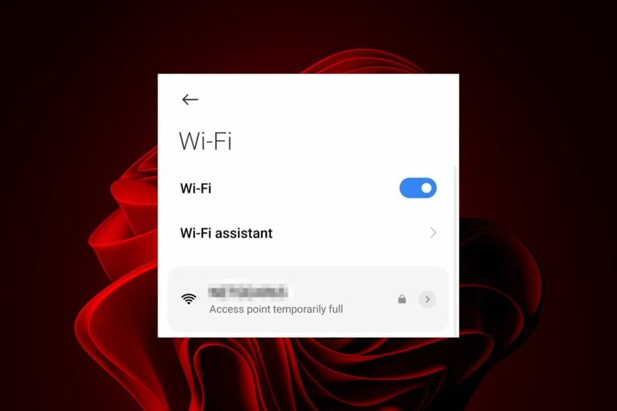 Как исправить: Точка доступа временно заполнена
