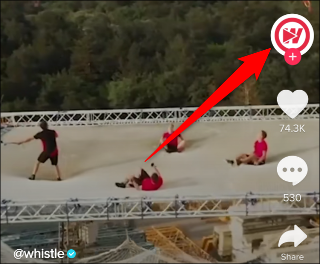 Кнопка профиля в TikTok