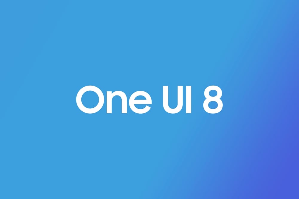 One UI 8 — офлайн‑скриншот с логотипом и устройствами