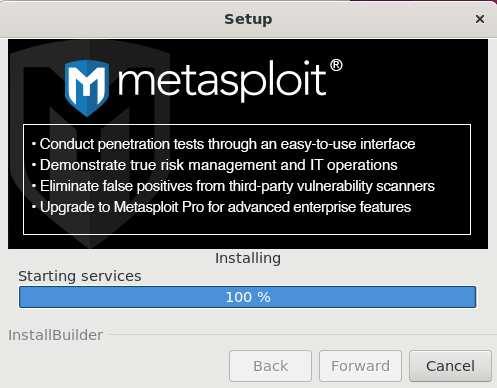 Процесс установки Metasploit