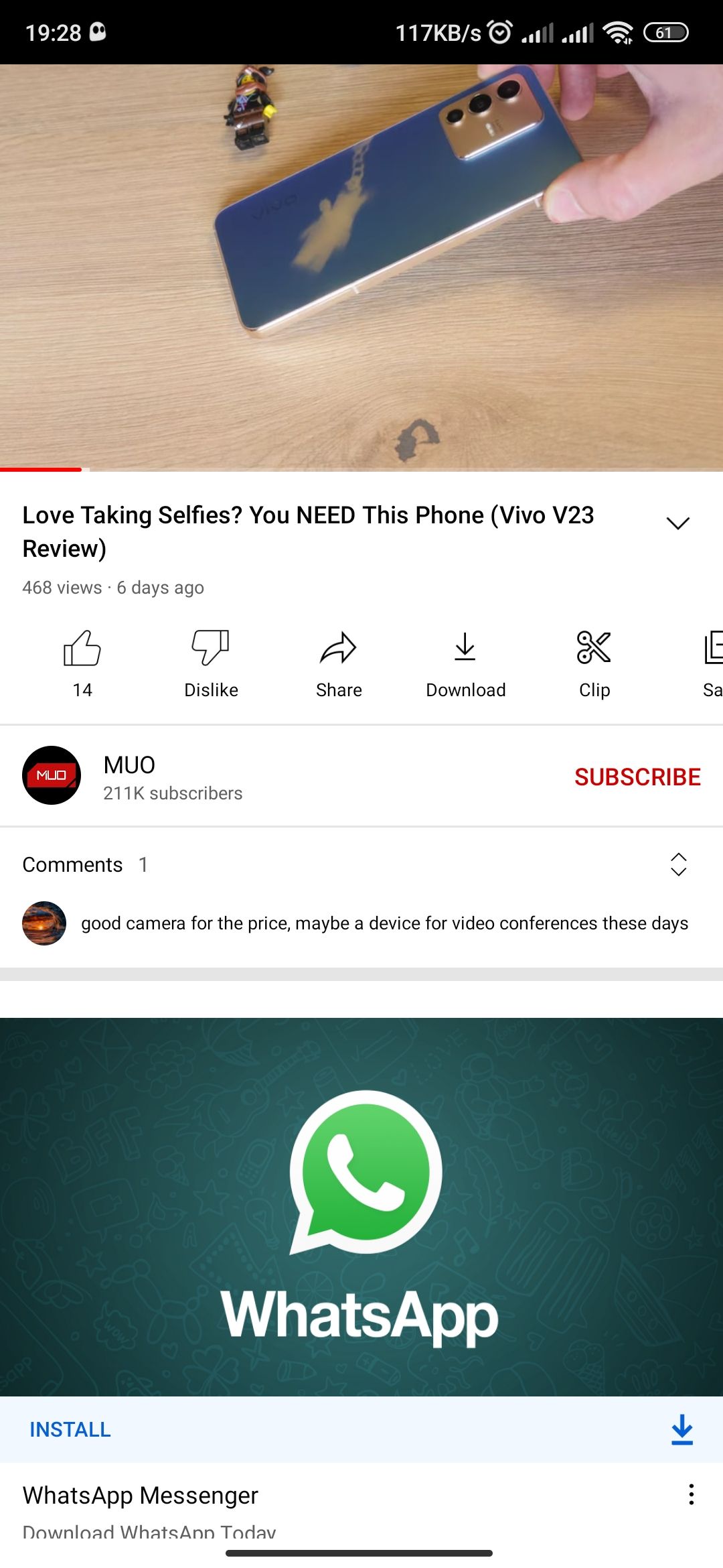 Просмотр видео в приложении YouTube на Android