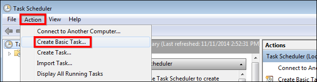 Создать простую задачу в Планировщике