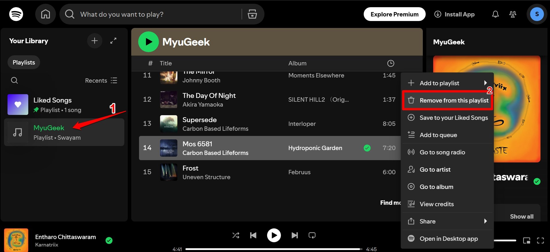 Rimuovere brano su Spotify Web