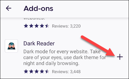 Нажмите плюс, чтобы установить расширение на Android