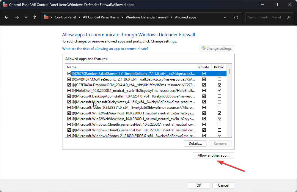 Кнопка Разрешить другое приложение для добавления Battle.net