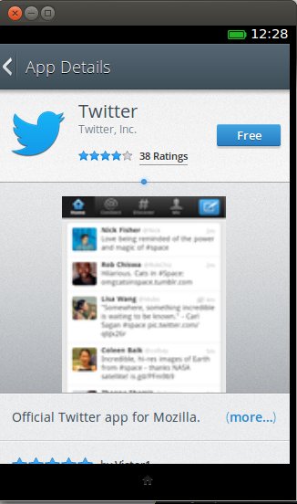 Страница приложения в Marketplace: пример с Twitter