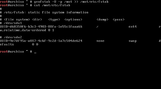 Показ содержимого /mnt/etc/fstab