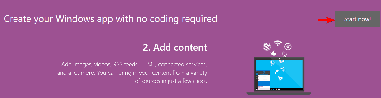Стартовая страница App Studio
