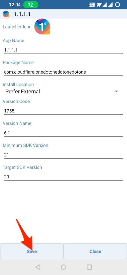Сохранить APK