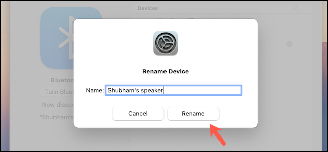 Переименование Bluetooth‑устройства на Mac