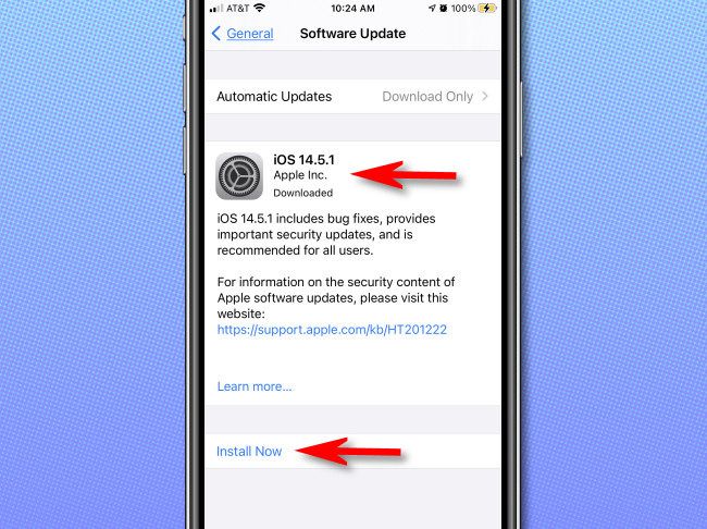 If an iOS update is available, it will be listed on the