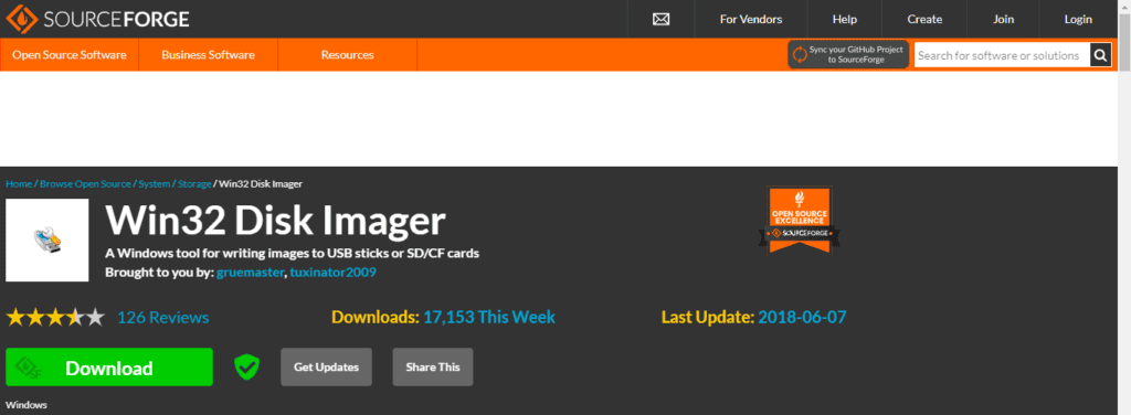 Логотип SourceForge как пример стороннего источника