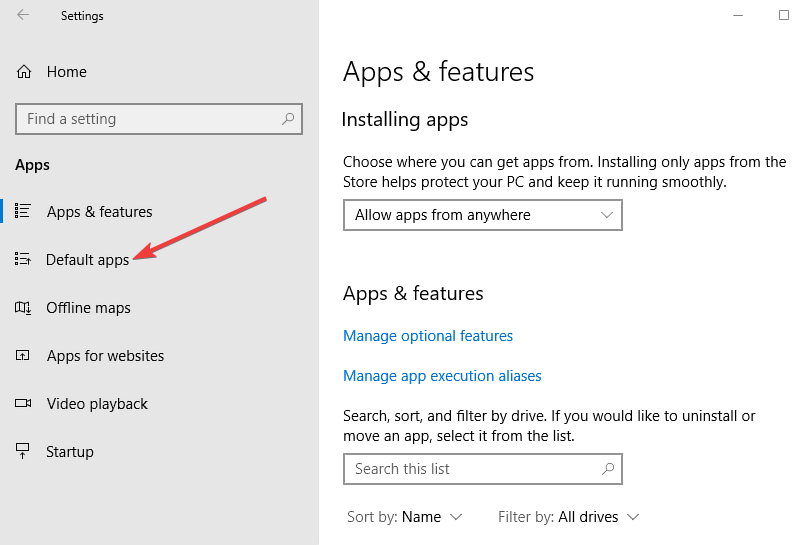 Выбор браузера по умолчанию в Windows 10