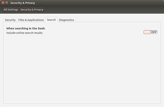 Отключение онлайн-поиска в настройках