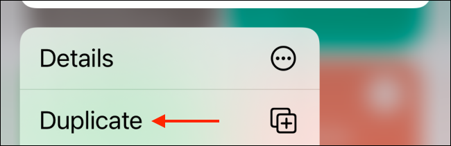 Tap Duplicate From Menu