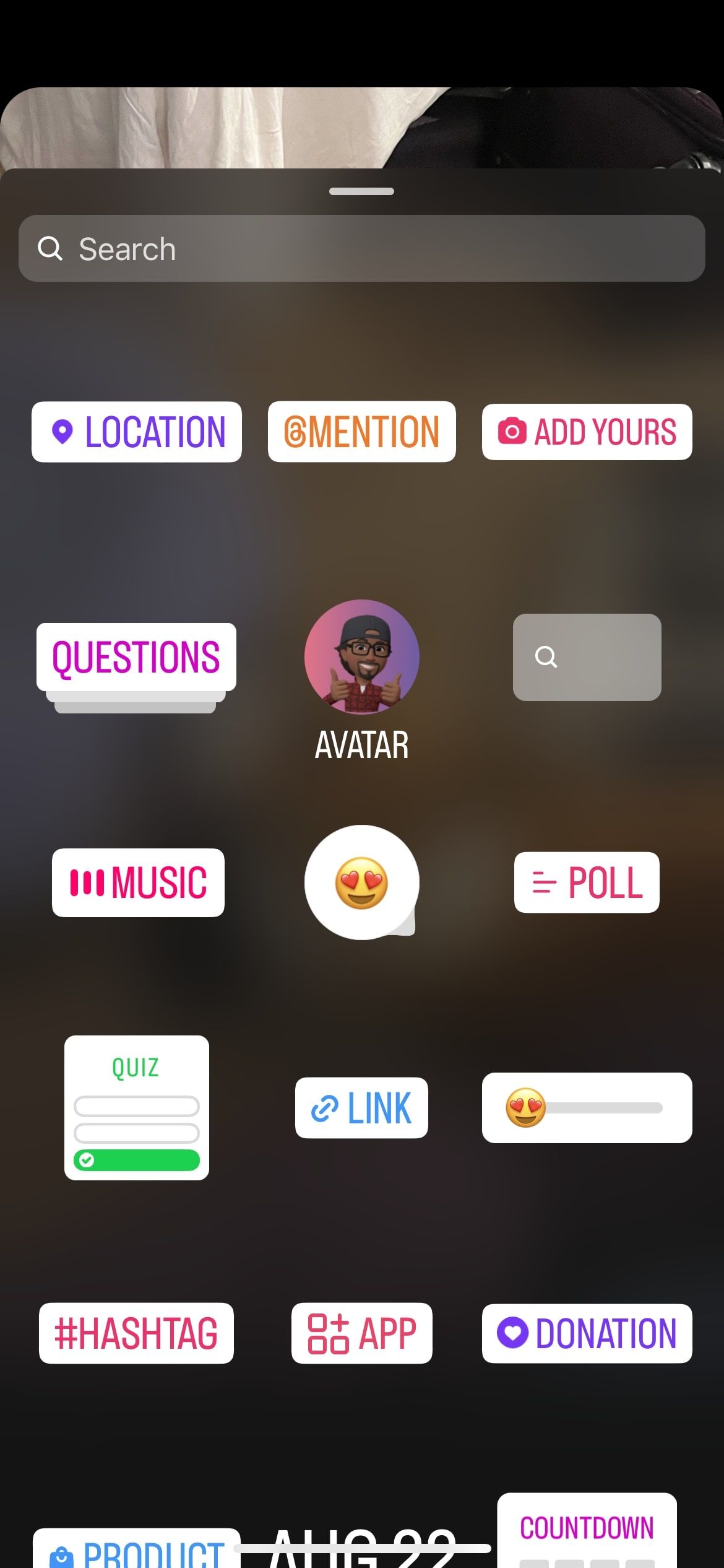 Добавление стикера в историю Instagram