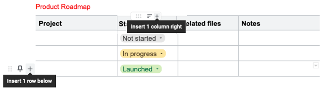 Вставить строку и столбец