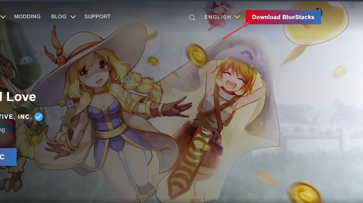 Страница загрузки BlueStacks