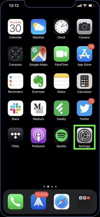 Настройки iOS: раздел 'Ярлыки' в списке настроек