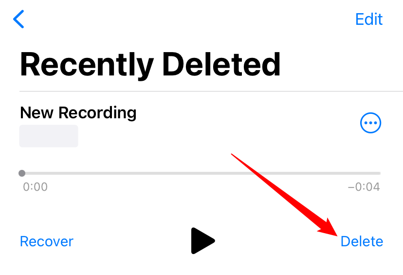 Нажмите кнопку Удалить внизу экрана
