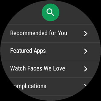 Раздел «Приложения на вашем телефоне» в Play Store на часах