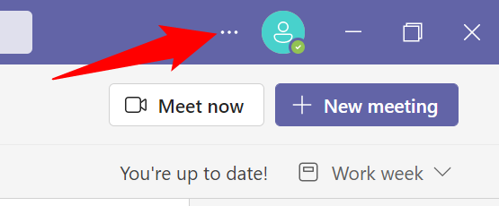 Нажмите три точки в правом верхнем углу интерфейса Teams.