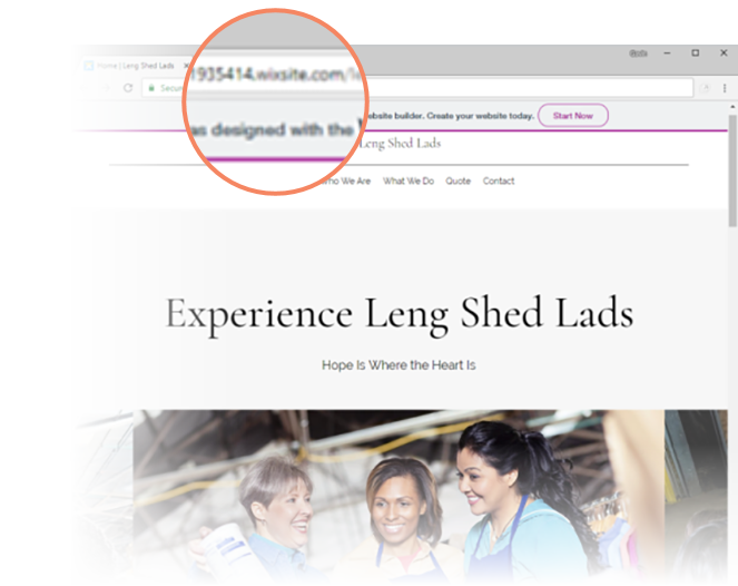 Пример сайта на Wix с доменом вида yourdomain.wixsite.com