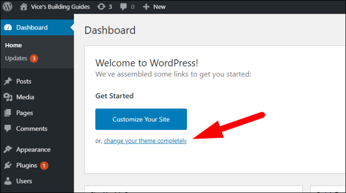Панель управления WordPress — выбор темы