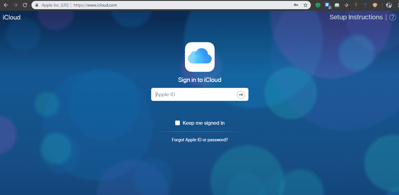 Вход на iCloud.com на ПК