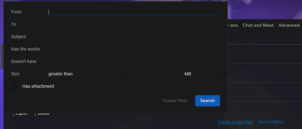 Создание фильтра в Gmail